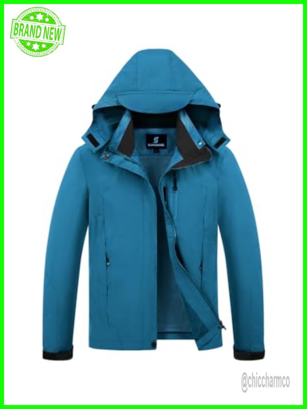 Womens Waterproof Rain Jacket Lightweight Raincoat Removable Hood